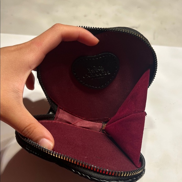 Coach Black Quilted Heart Mini Bag Set with Cherry Charm - Picture 7 of 8